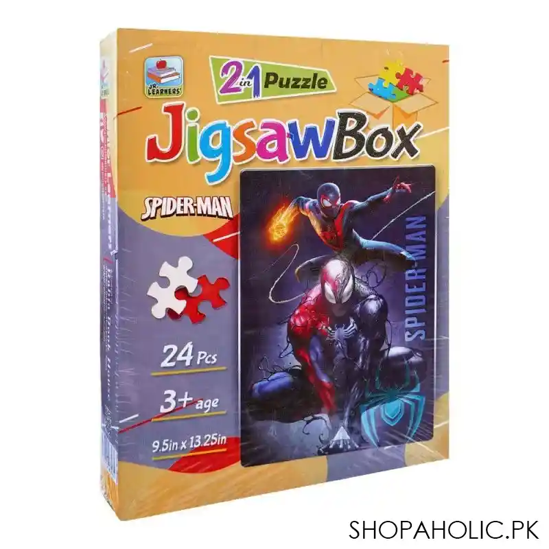 jr. learners jigsaw puzzle box 2 in 1 spiderman, for 3+ years, 444 8303 main image