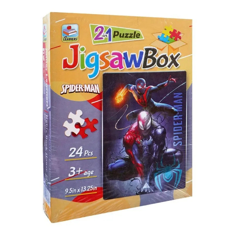 jr. learners jigsaw puzzle box 2 in 1 spiderman, for 3+ years, 444 8303 main image