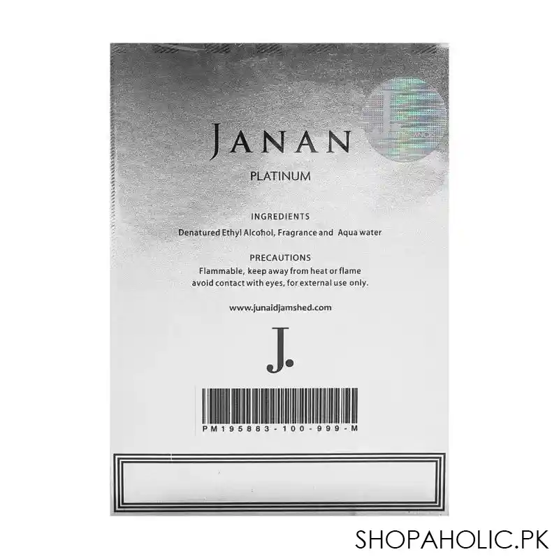 junaid jamshed j. janan platinum eau de parfum, for men, 100ml image2