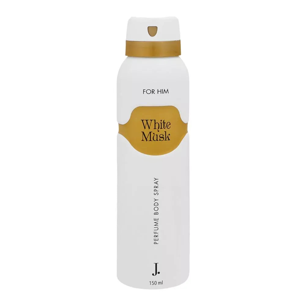 junaid jamshed j. white musk perfume body spray, for men, 150ml main image