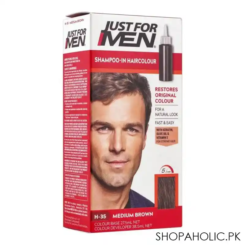 just for men shampoo in hair colour, h 35 medium brown main image