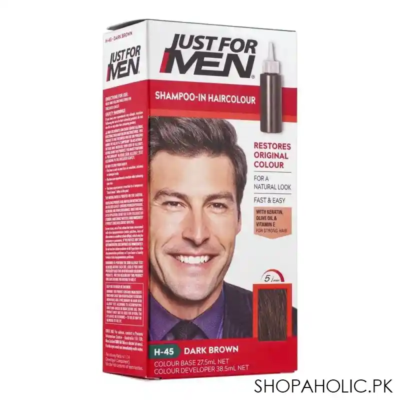 just for men shampoo in hair colour, h 45 dark brown main image