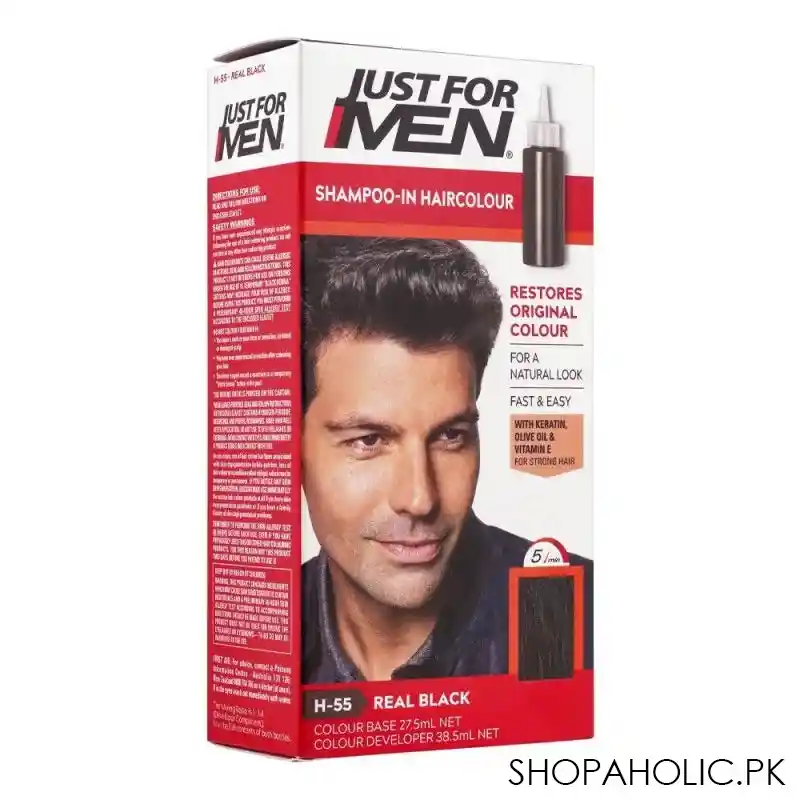 just for men shampoo in hair colour, h 55 real black main image