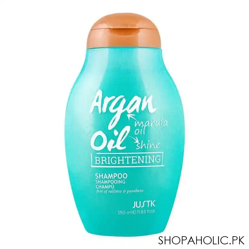 justk argan oil, marula oil, shine brightening shampoo, 350ml main image