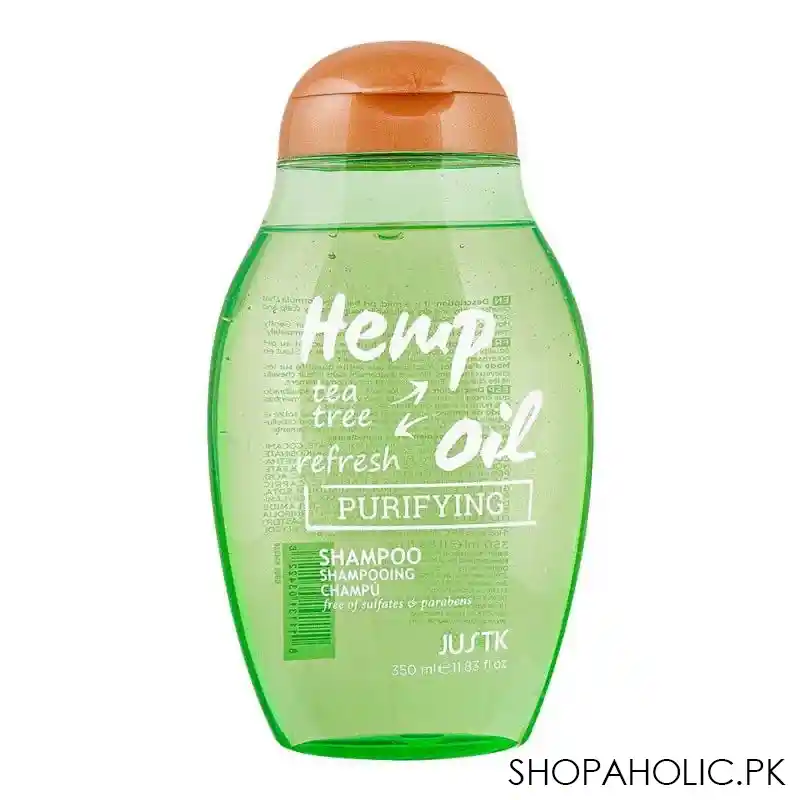 justk hemp oil, tea tree, refresh purifying shampoo, 350ml main image