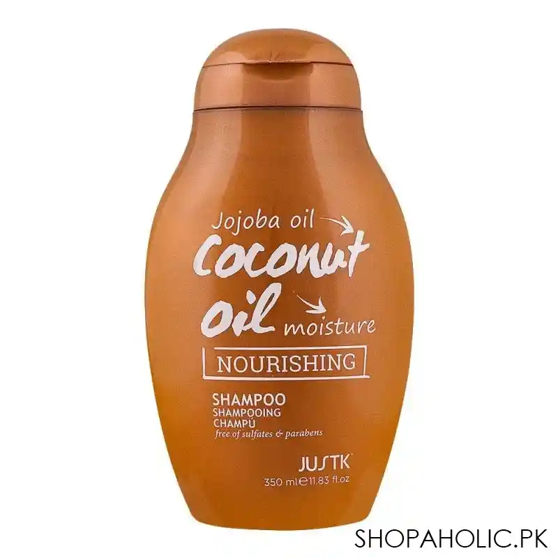 justk jojoba oil, coconut oil, moisture nourishing shampoo, 350ml main image