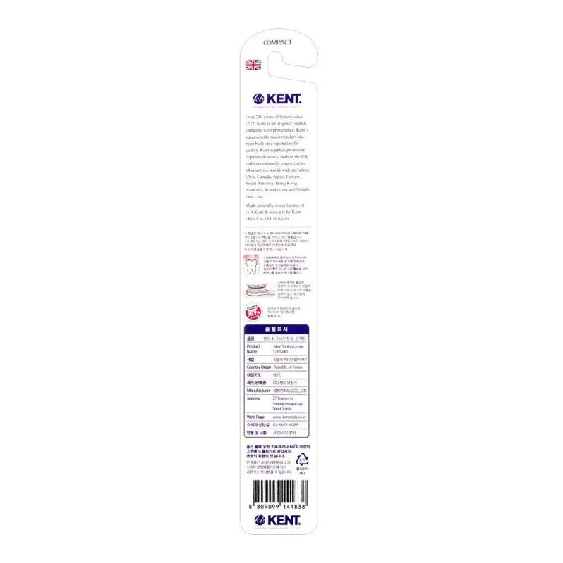 kent compact toothbrush ultra soft, pink image2