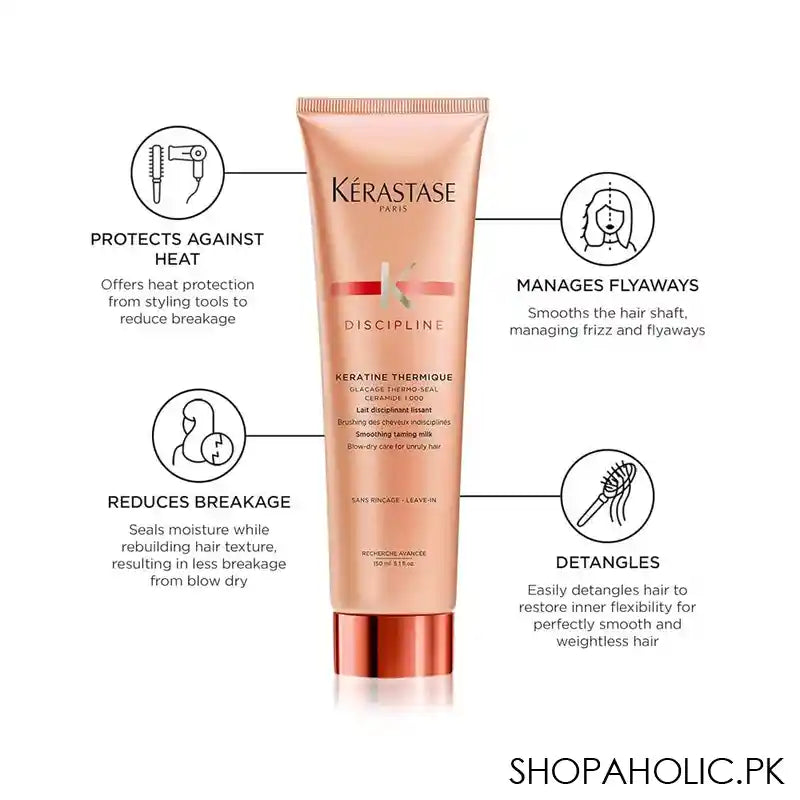 Kerastase Discipline Keratine Thermique Heat Protecting Spray, For Frizzy and Unruly Hair, 150ml - Image 4