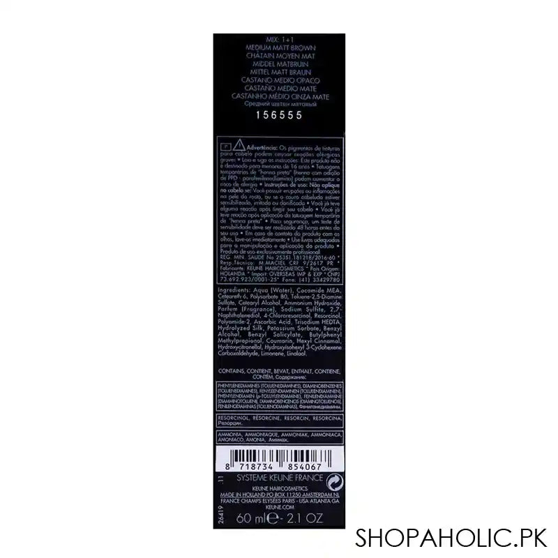 Keune Tinta Hair Colour, 4.19, Medium Matt Brown - Image 5