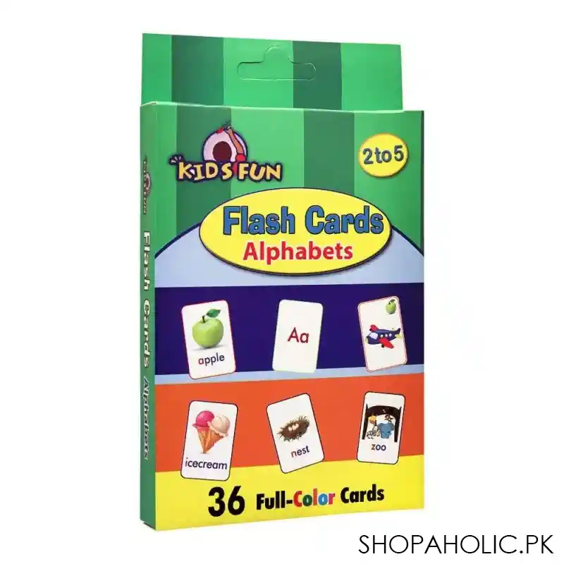 kids fun alphabet fun flash cards, 36 count main image