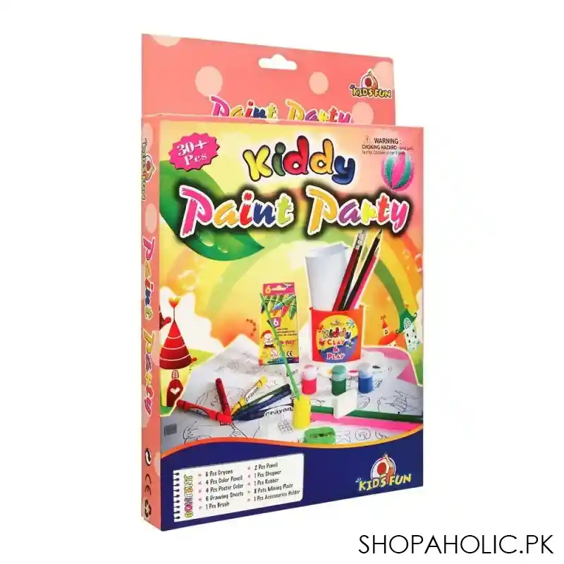 kids fun kiddy paint party set, 30+ pieces main image