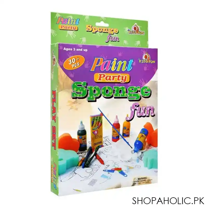 kids fun paint party sponge fun set, 30+ pieces main image