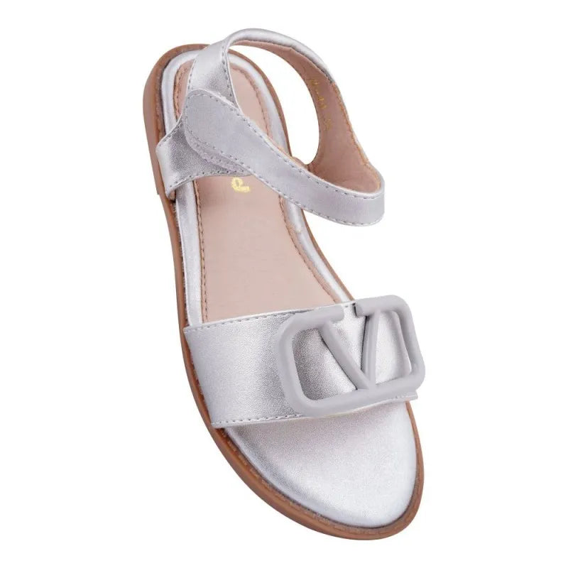 kid's sandals, for girls, silver, ak 49 image2