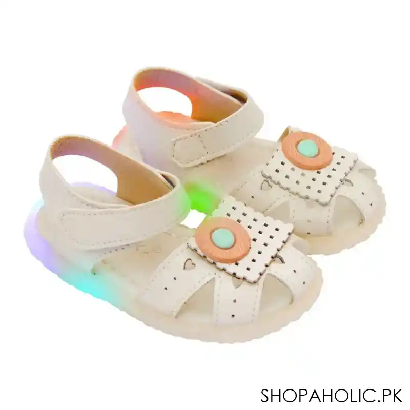 kids sandals with light, for girls, 8808 7, beige main image