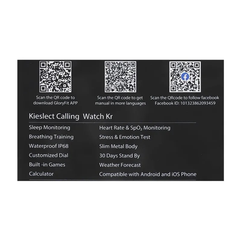 kieslect kr calling watch for men, black, yft2024eu image4