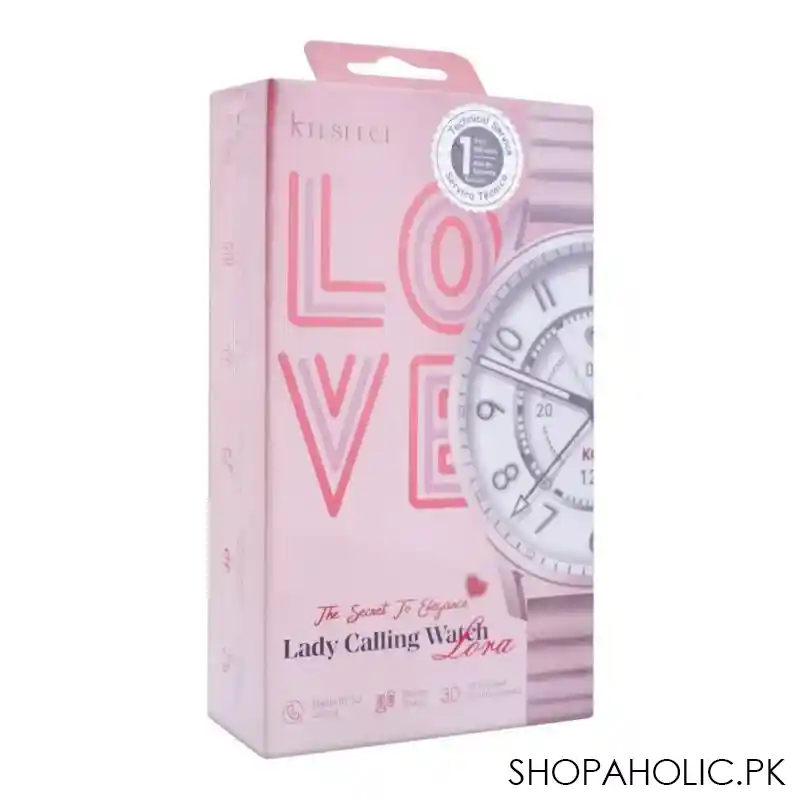 kieslect love lady calling women's smart watch, lora yft2028eu, silver + pink straps main image