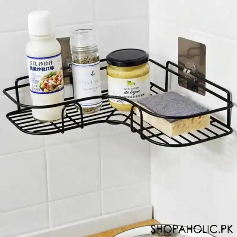 kitchen and bathroom corner iron rack image3