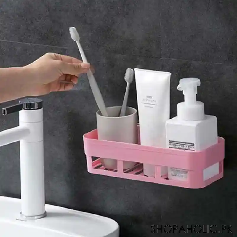 kitchen and bathroom storage shelf rack screwless image4