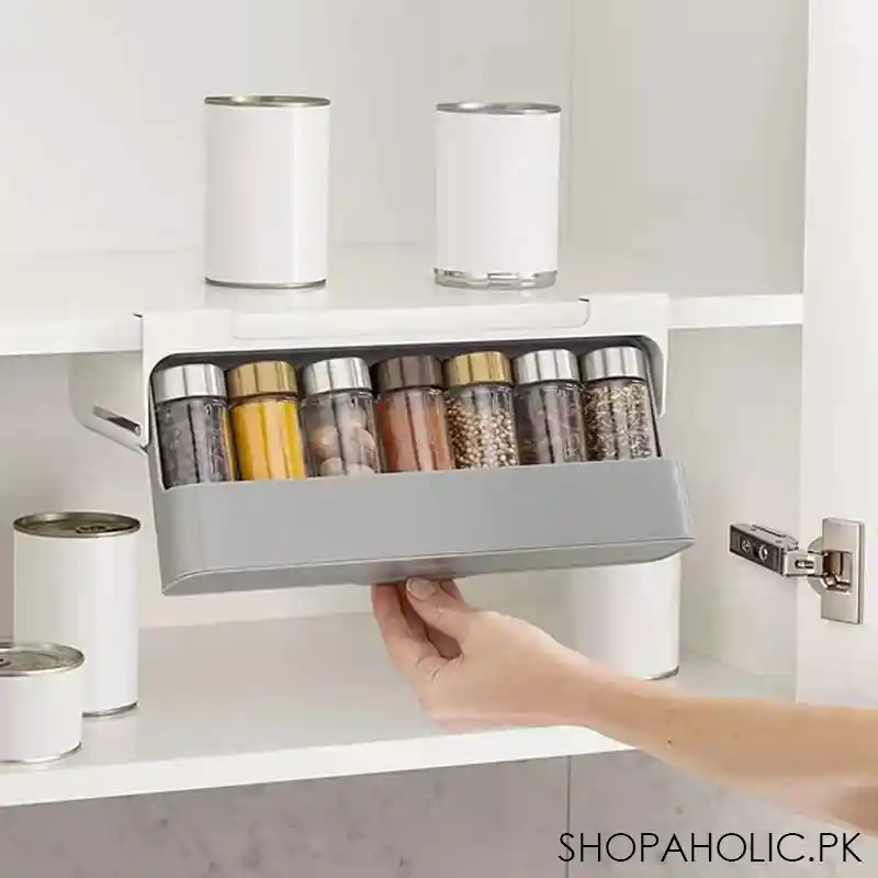 kitchen cupboard store under shelf spice rack image3