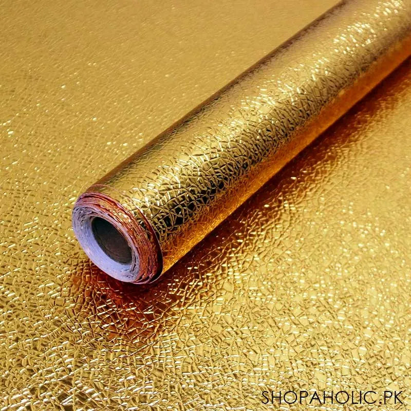 kitchen golden aluminum foil sticker roll (size: 60cm x 200cm) main image