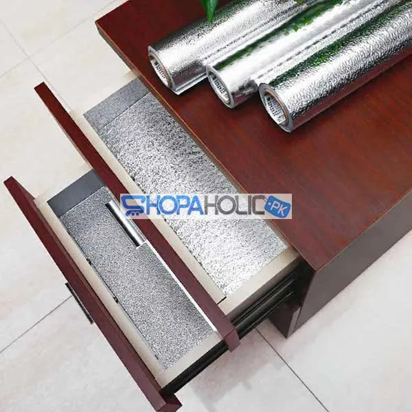 kitchen silver aluminum foil sticker roll (size: 30x100cm) image4