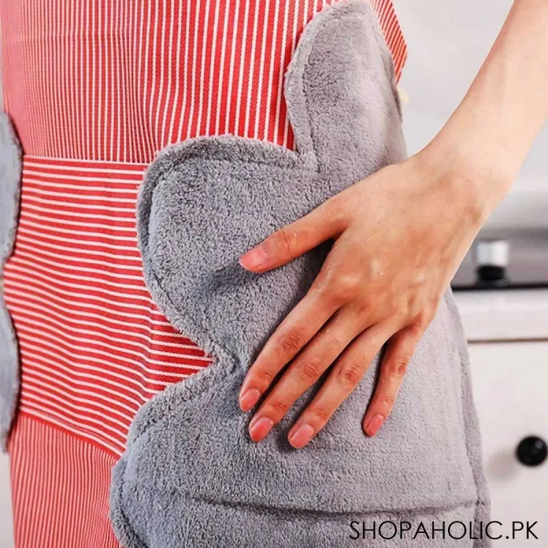 kitchen waterproof apron with dry towel image3