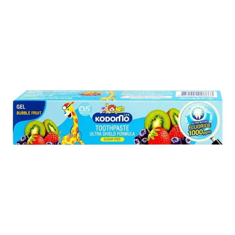 kodomo ultra shield formula sugar free gel toothpaste, bubble fruit, 40g main image