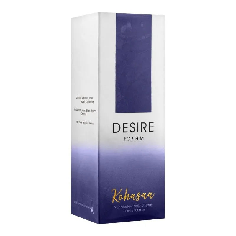 kohasaa desire vaporisateur natural spray, for men, 100ml image2