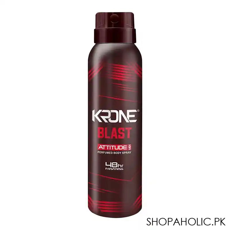 Krone Attitude Blast 48Hr Freshness Perfumed Body Spray, For Men, 150ml - Main Image