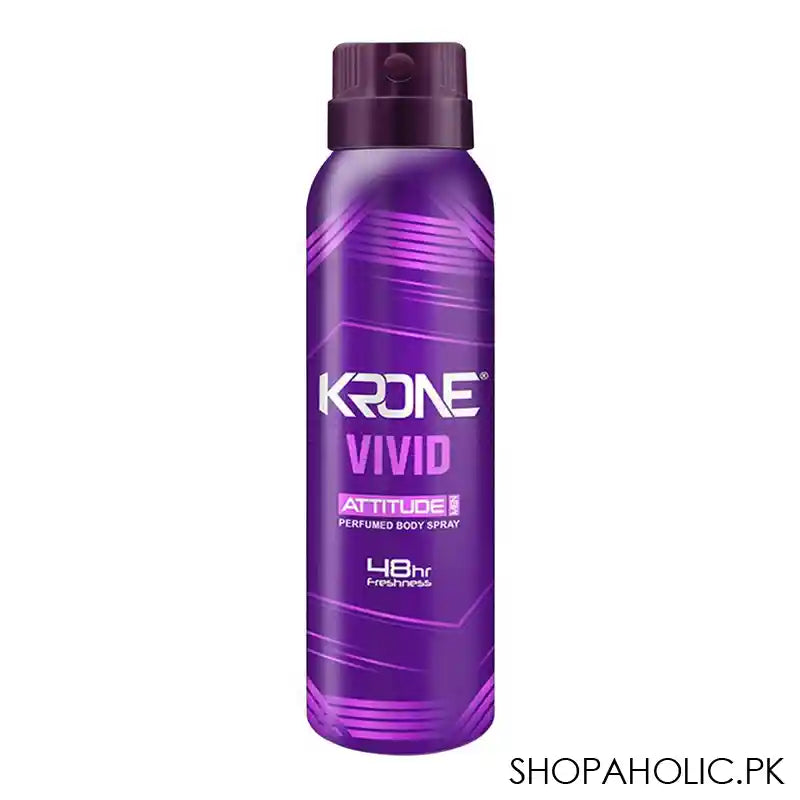 Krone Attitude Vivid 48Hr Freshness Perfumed Body Spray, For Men, 150ml - Main Image