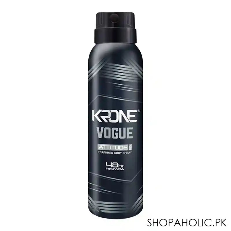 Krone Attitude Vogue 48Hr Freshness Perfumed Body Spray, For Men, 150ml - Main Image