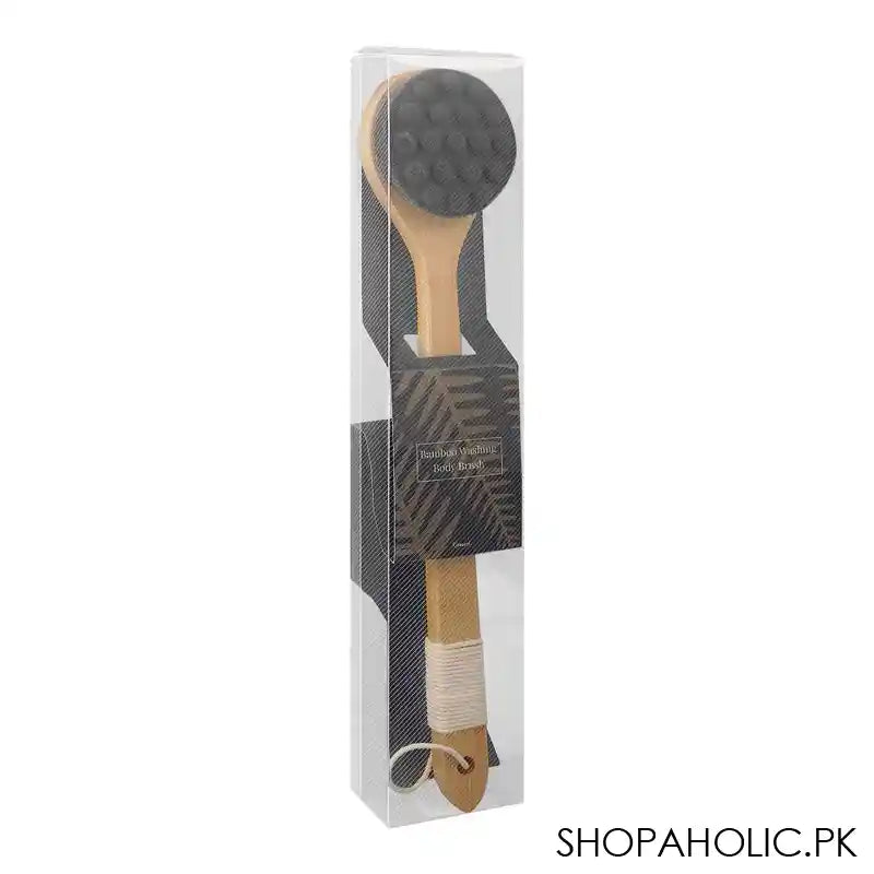 Krramel Bamboo Washing Body Brush, Grey, NX-0136 - Image 4