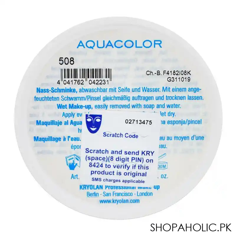 Kryolan Aqua Color Wet Cake Liner, 508, 8ml - Image 2