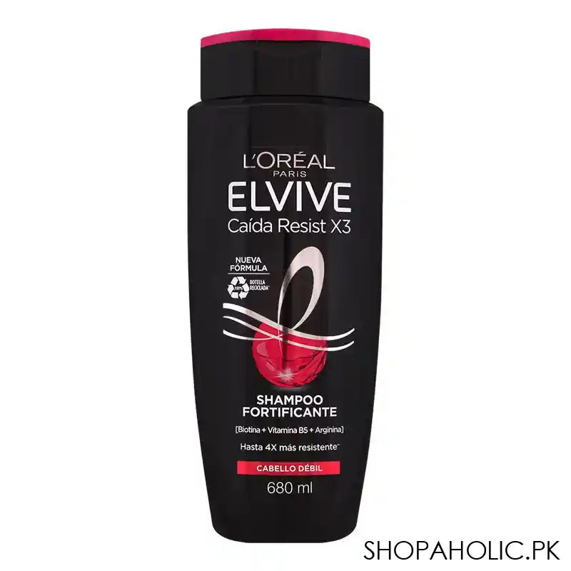 L'Oreal Paris Elvive Caida Resist X3 Weak Hair Fortifier Shampoo, 680ml - Main Image