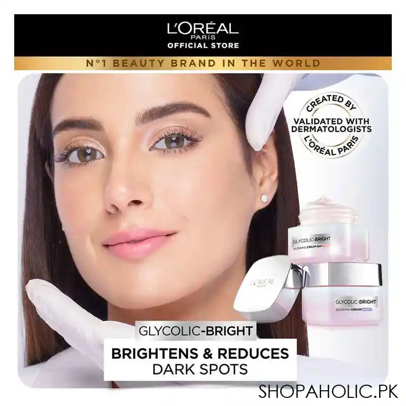 L'Oreal Paris Glycolic Bright Glowing Day Cream, SPF 17, 50ML - Image 8