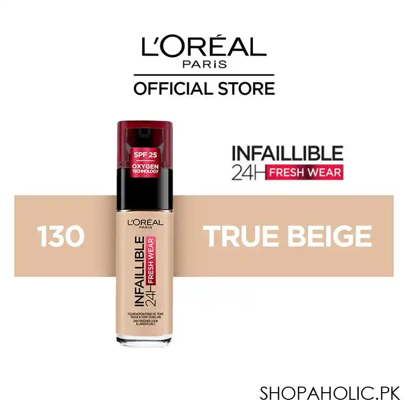 L'Oreal Paris Infallible 24H Stay Fresh Foundation, 130 True Beige - Image 3