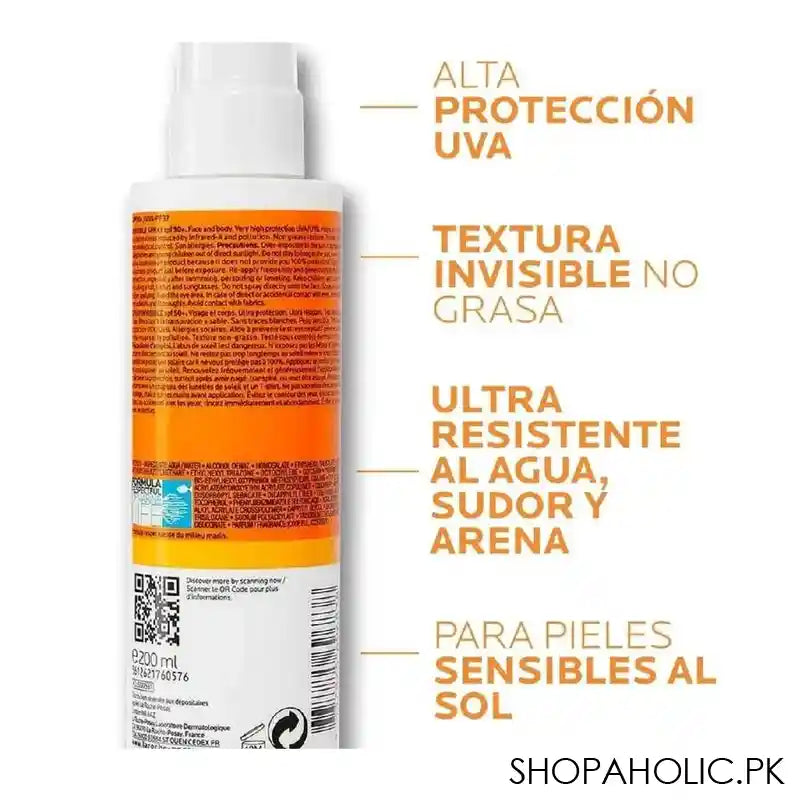 La Roche-Posay Anthelios Invisible Spray Sunscreen With SPF50+, For Sensitive Skin, 200ml - Image 3