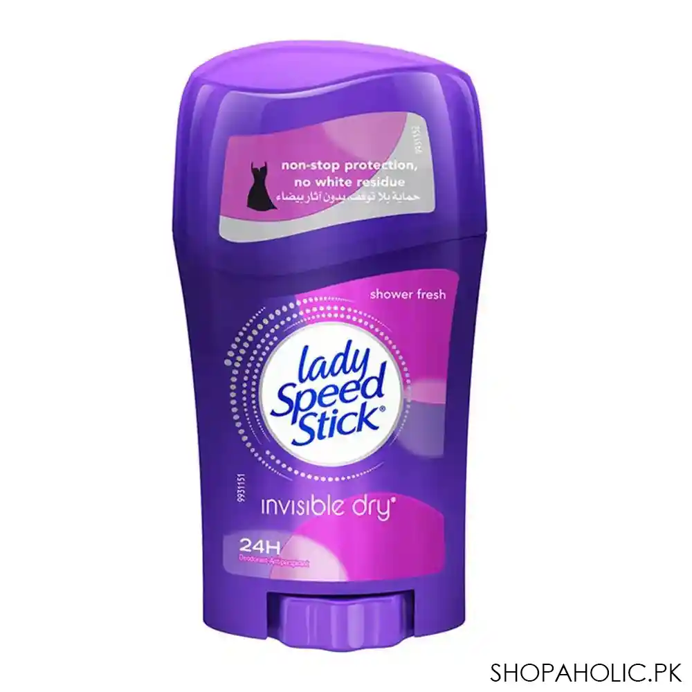 lady speed stick invisible dry shower fresh deodorant stick, for women, 40g main image