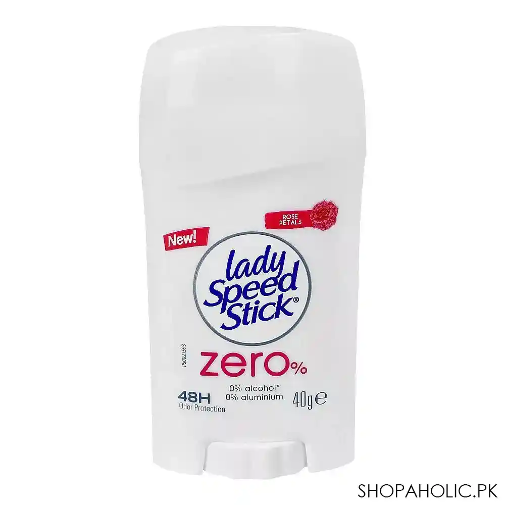 lady speed stick zero% rose petals deodorant, for women, 40g main image