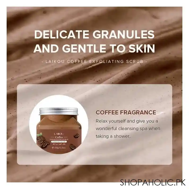 laikou coffee exfoliating body scrub, 350g, lk83656a image2