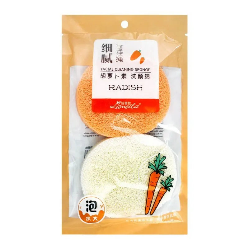 lameila radish facial cleansing sponge, 2 pack. b2139 main image