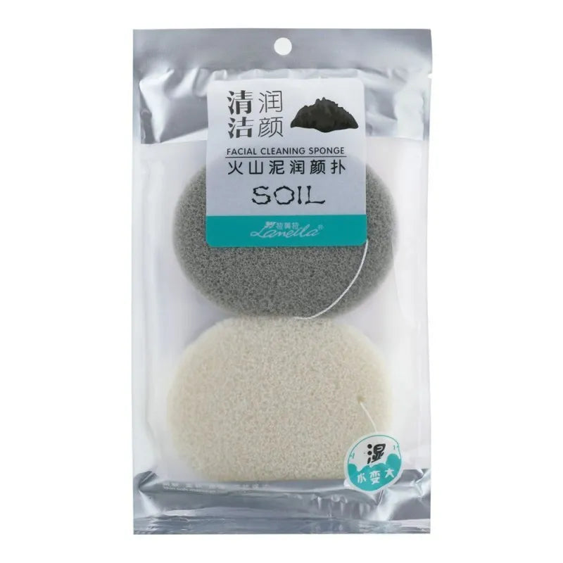 lameila soil facial cleaning sponge, 2 pack, b2141 main image