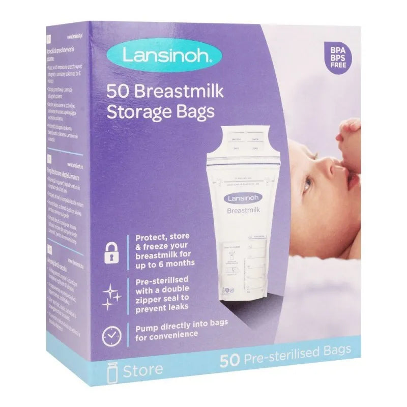 lansinoh breast milk storage bags, 50 pack, bg40055ct1220 image2