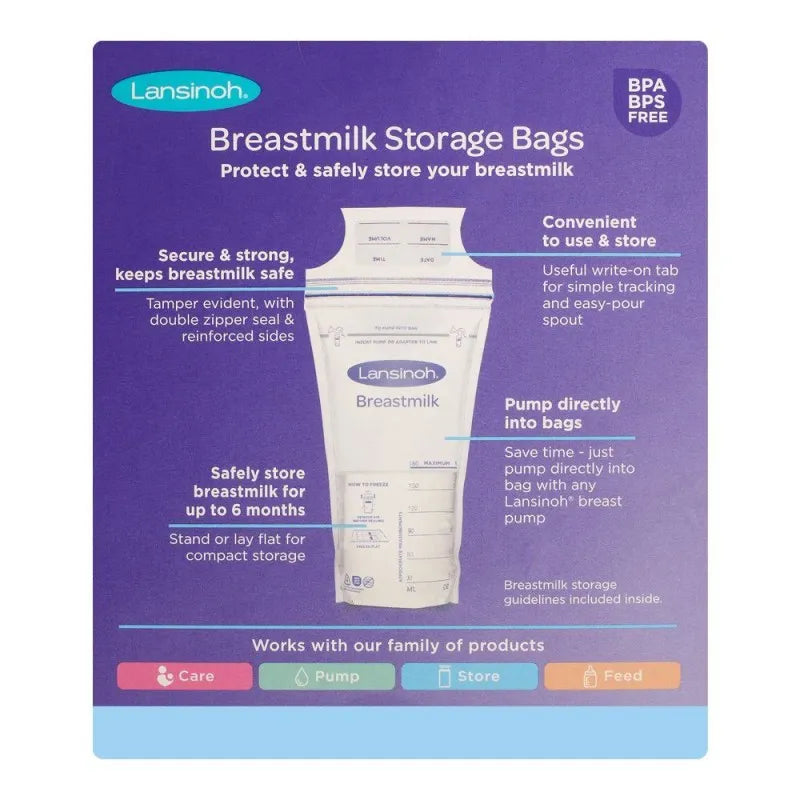 lansinoh breast milk storage bags, 50 pack, bg40055ct1220 image3