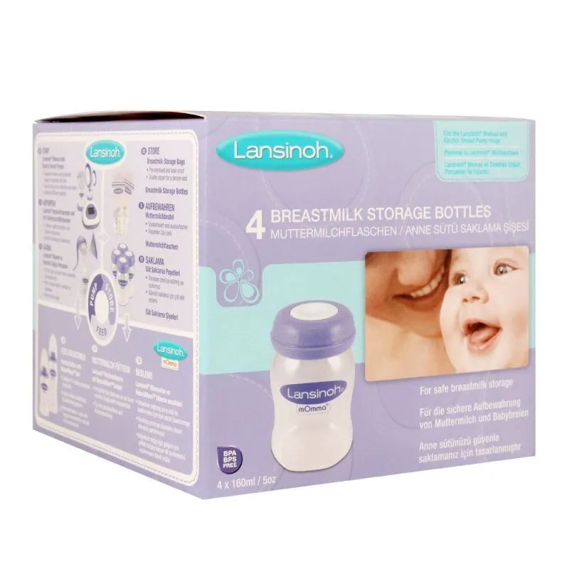 lansinoh breast milk storage bottles, 4 x 160ml, bt20417ct1116 image2