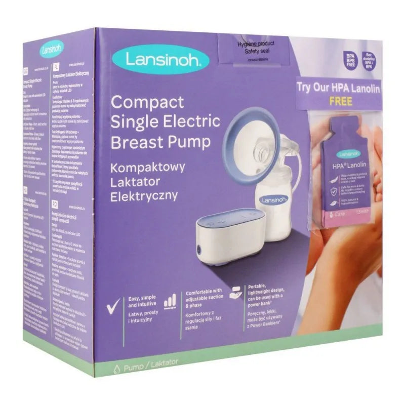 lansinoh compact single electric breast pump, se54090ct0218 image2