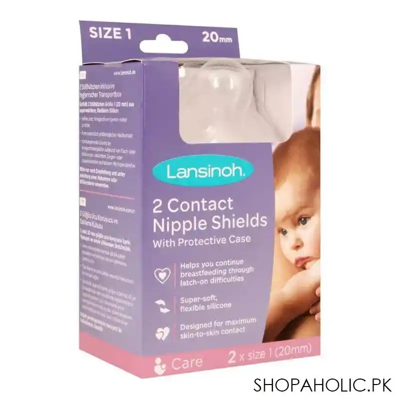 lansinoh contact nipple shields 2 pack, size 1, 20mm, cs70193ct1119 image2