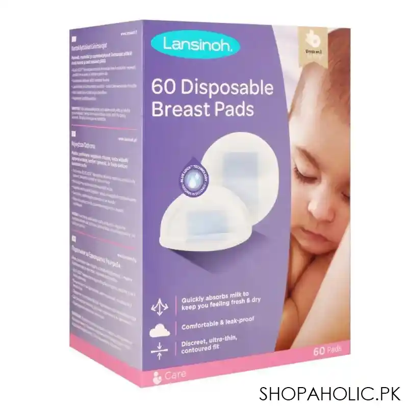 lansinoh disposable breast pads, 60 pack, dp44265ct0920 image2