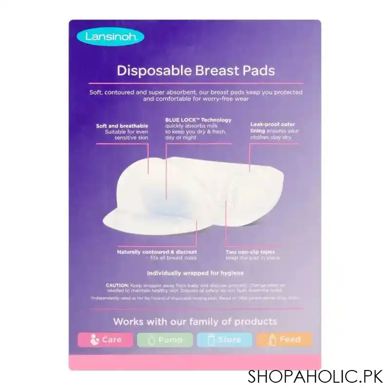 lansinoh disposable breast pads, 60 pack, dp44265ct0920 image3