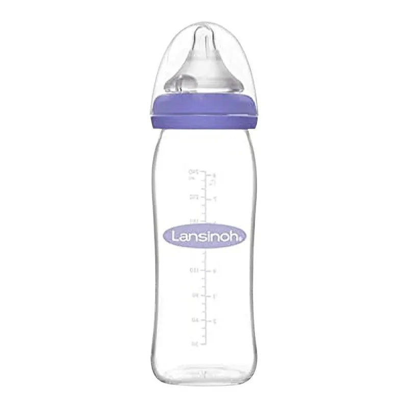 lansinoh feeding bottle with natural wave medium flow teat, 240ml, bt75840ct0620 main image